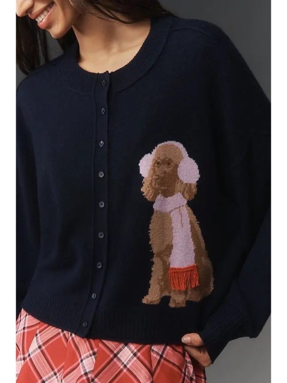 Anthropologie The Goldie Cashmere Blend Cardigan Sweater Goldendoodle Dog XL NWT - Picture 8 of 8